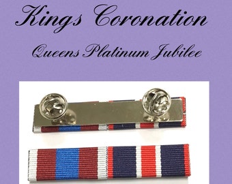 Kings Coronation & Queens Platinum Jubilee Ribbon Bar Medal Bar