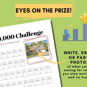 10000 in 1 Year Savings Challenge, 52 Week 10K Savings Tracker, Printable PDF Includes Pre-Filled and Blank Savings Goal Sheets (Red)