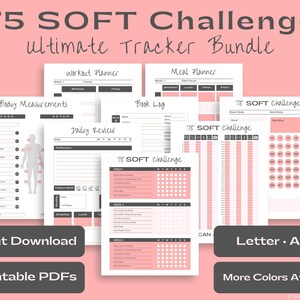 75 Soft Challenge Tracker Bundle | 75 Soft Printable | 75 Soft Challenge Printable Tracker | 75 Soft Journal
