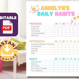 Kids Chore Chart, Chore Chart for Kids, Kids Chores, Responsibility Chart, Chore  Chart Printable, Editable PDF, Instant Download 
