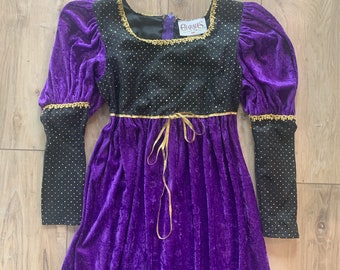 Vintage Renaissance velvet purple dress