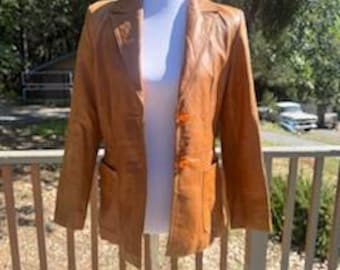 Vintage Leather Ladies Wilson Jacket 1970's / SZ 10
