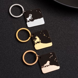 Personalized Zodiac Sign Keyring: Horoscope Birthday Gift