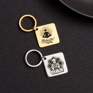 Personalized Yoga Keychain with SVG Engraving - Perfect Gifts for Yoga Teachers and Friends
