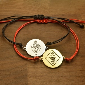 Personalized Zodiac Disc Bracelet: Engraved Horoscope Jewelry