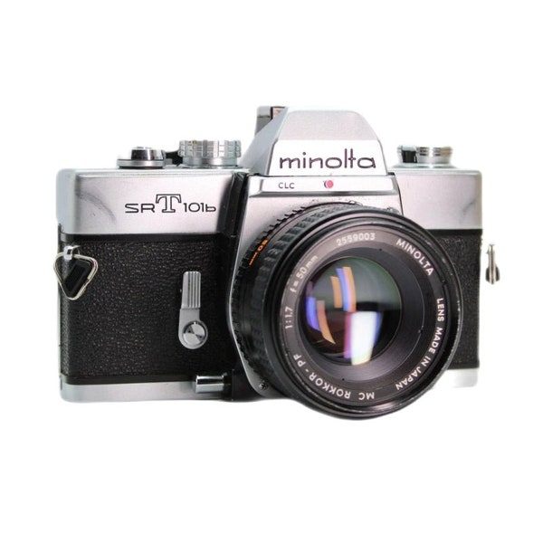 Vintage Minolta SRT 101b 35mm Film SLR Camera with 50mm f/1.7 Minolta Lens - Serviced