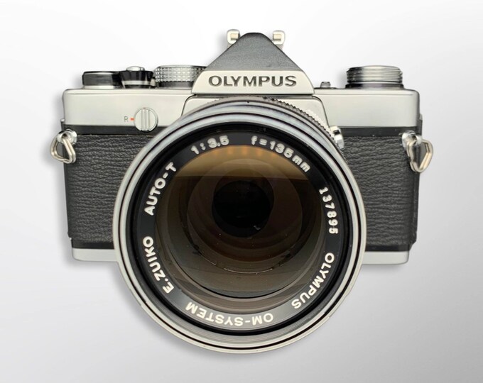Serviced Olympus OM1 35mm Film SLR Camera With 135mm F/3.5 Olympus