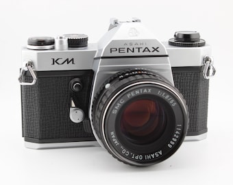 Vintage Pentax KM 35mm Film Camera - Sirius Zoom Lens, 1970s Japan