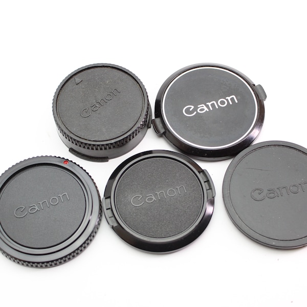 Objectif Canon, objectif arrière et capuchons de boîtier pour appareils photo et objectifs Canon vintage