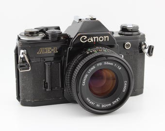 Canon AE-1 SLR 35mm Film Camera With 50mm F1.8 Canon FD Lens - Etsy