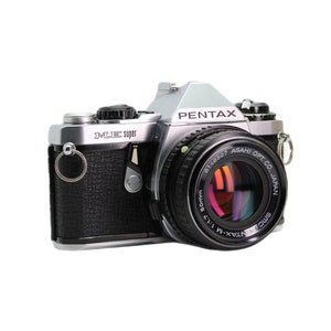 Câmera de filme Pentax ME Super 35 mm com lente de 50 mm