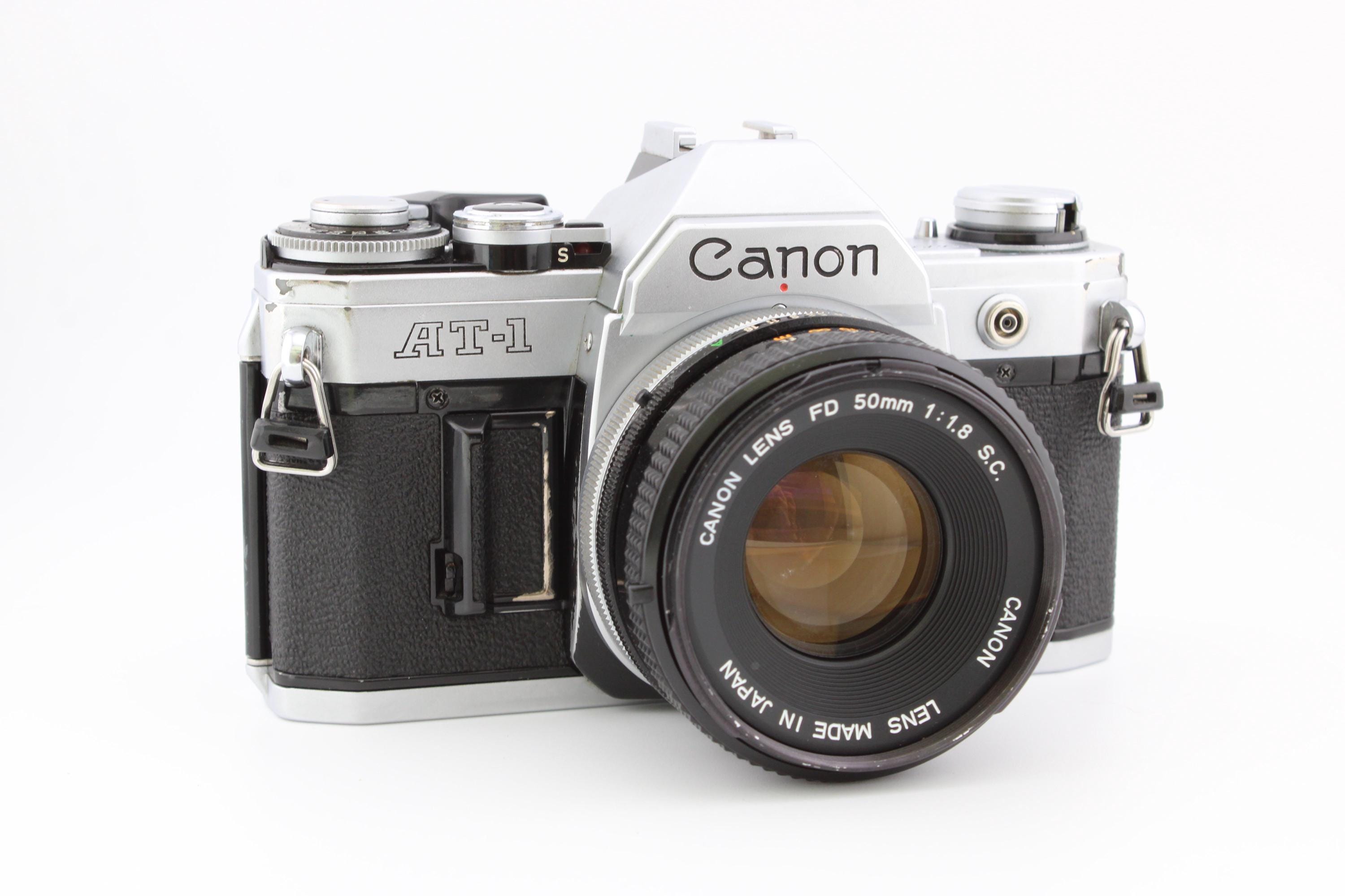Canon AT-1 SLR 35mm Film Camera With 50mm F1.8 Canon FD Lens