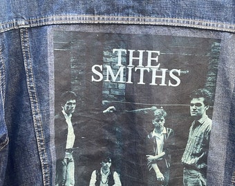 Vintage Upcycled Reworked The Smiths Morrissey Indie Print Blue Denim Jean Jacket S-XXL (READ DESCRIPTION Carefully!)