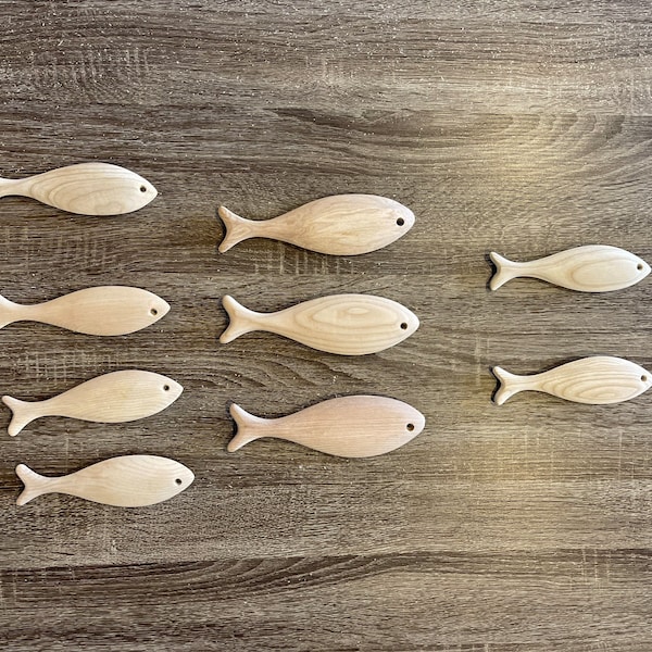 Poisson en bois à peindre pour enfants, jouets créatifs pour enfants, poisson en bois à suspendre, décoration murale, bricolage