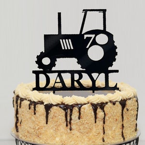 Tractor with Name Birthday Cake Topper | Tractor Cake Decoration | Cake Topper Australia | Farming Cake Topper | Laser Acrylic Topper