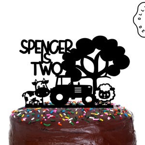 Farm Animals Birthday Cake Topper | Personalised Tractor Cake Topper | Farm Theme birthday | Barnyard Birthday Cake | Farm birthday cake