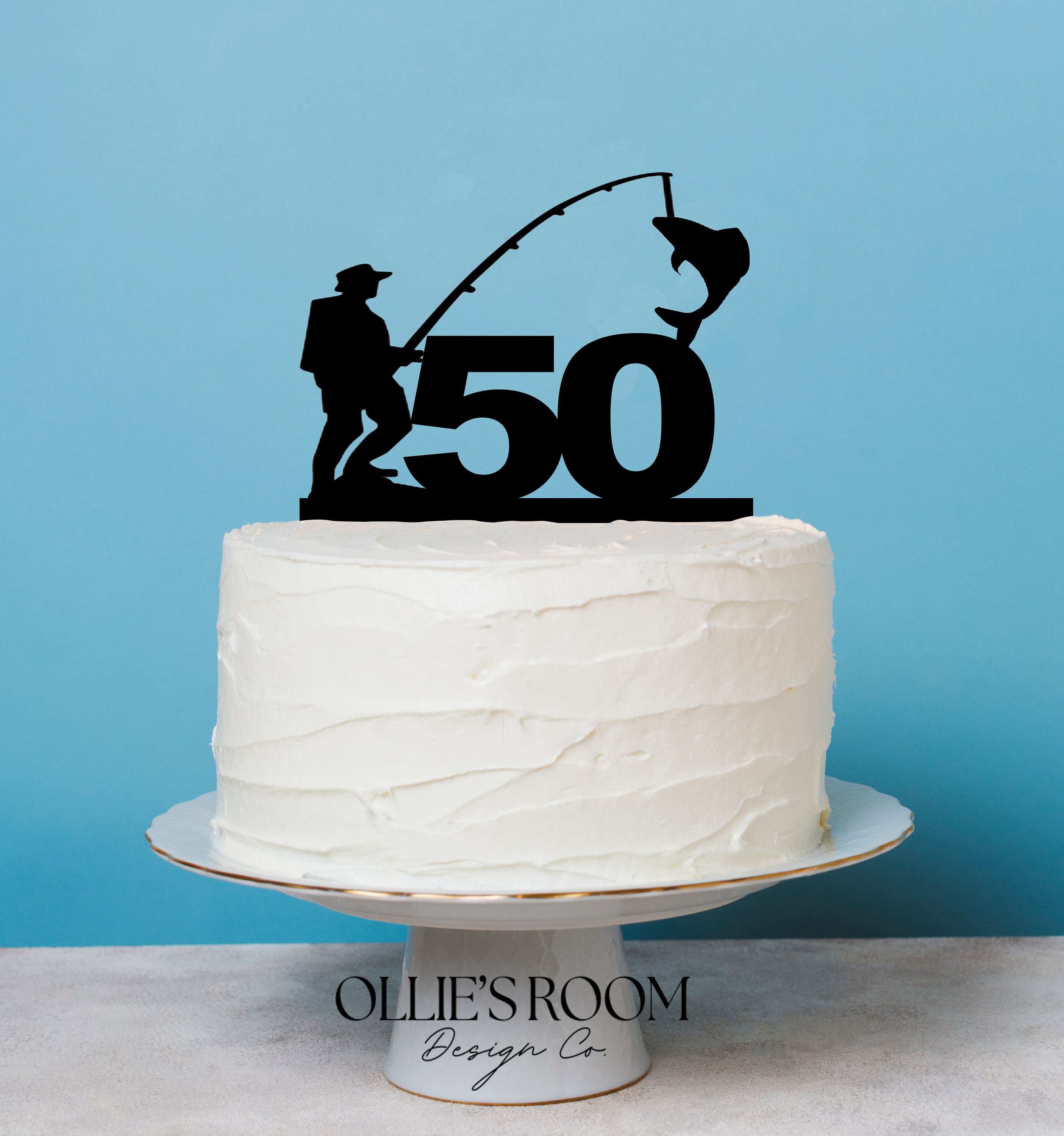 Fishing With Age Birthday Cake Topper Fishing Cake Etsy Australia