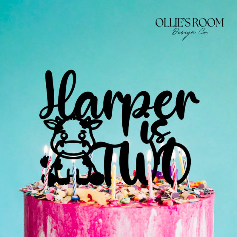 Personalised Cow Birthday Cake Topper Cow Cake Decoration Etsy Australia