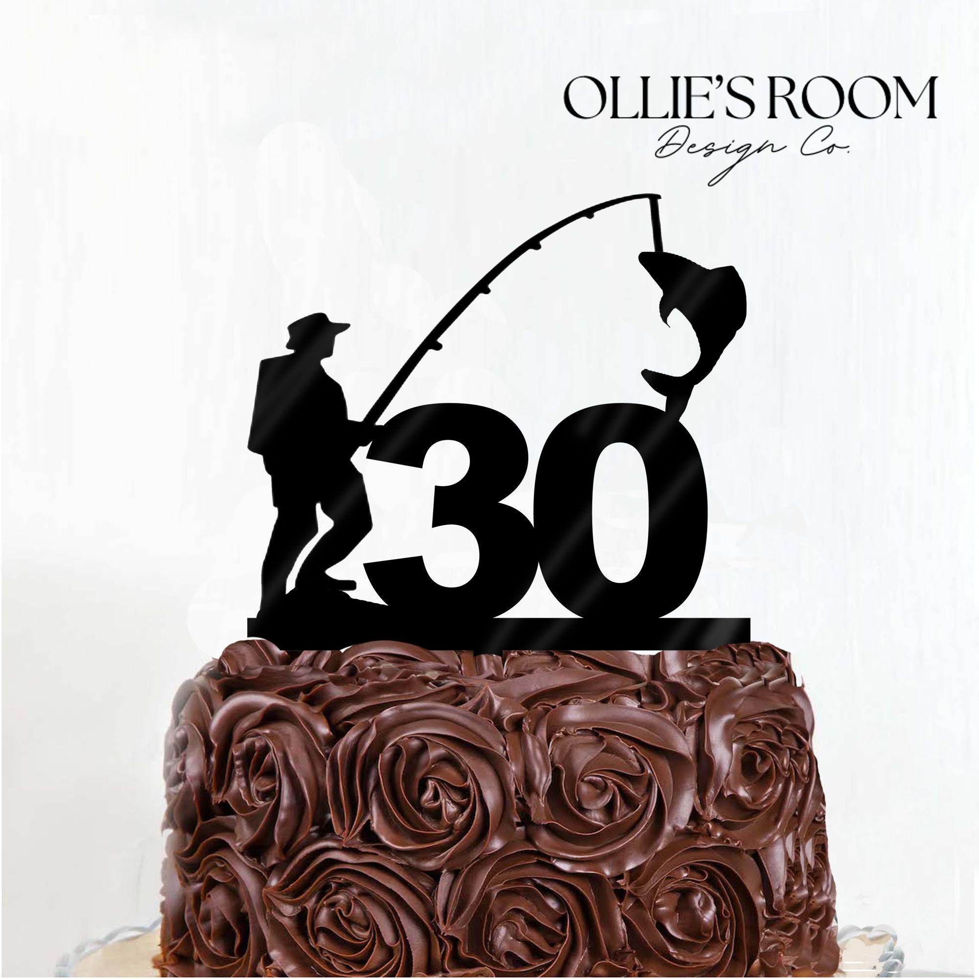 Fishing With Age Birthday Cake Topper Fishing Cake Etsy Australia