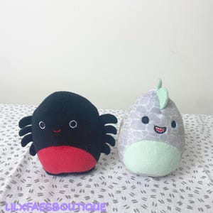 3.5&quot; 2 x Mcdonalds squishmallow plush spider & Dinosaur