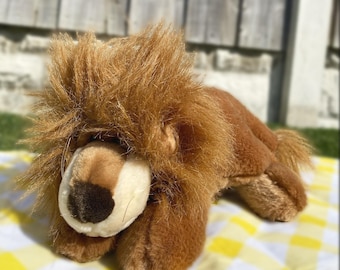 Peluche vintage de león flexible Aurora de 12"