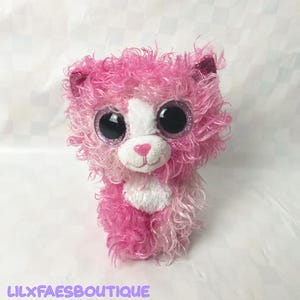 6&quot; TY Beanie boo Reagan pink cat fluffy soft toy plush
