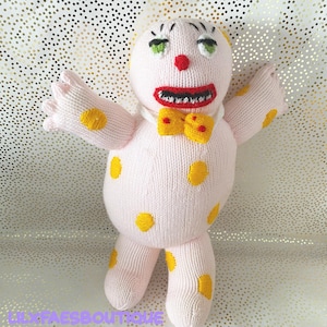 Vintage 16&quot; Mr Blobby knitted soft toy plush