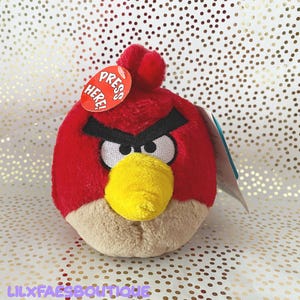 6" Angry Birds-knuffel 2010 met kaartjes *Geluid werkt niet*