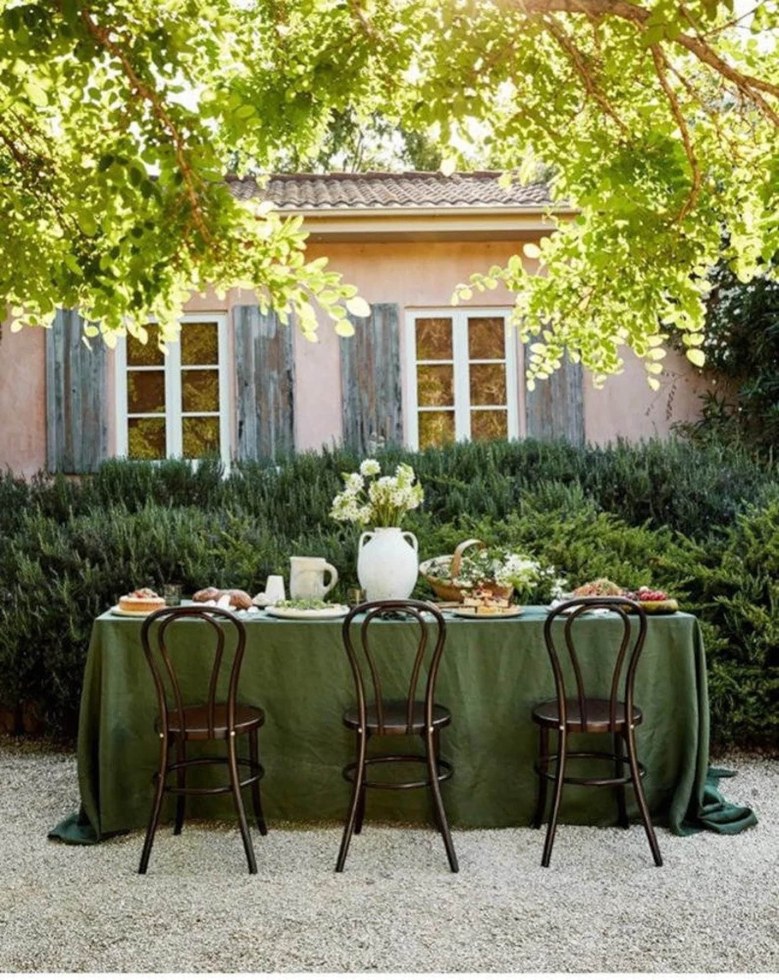 Moss Green Table Cover Washed Cotton Table Cloth Custom Size Etsy