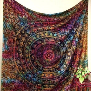 Bohemian Mandala Tapestry Cotton Large Tapestry Boho Wall Hanging Tapestry Hippie Throw Wall art Decor Tapestry King, Queen, Twin Bedspread