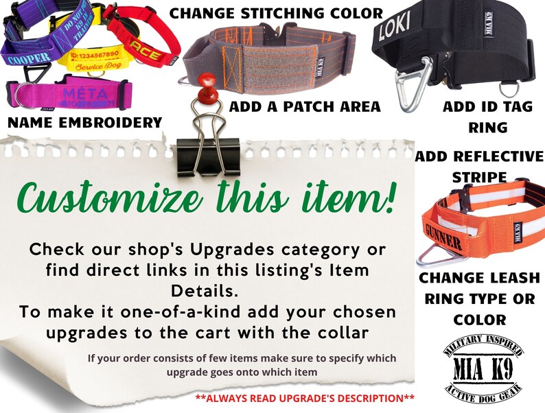Mini Tactical Flat Collar MIA K9 Olive Drab Dog Collar Etsy UK