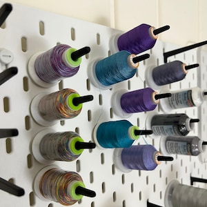 Thread Spool & Cone Holder for Skadis Pegboard
