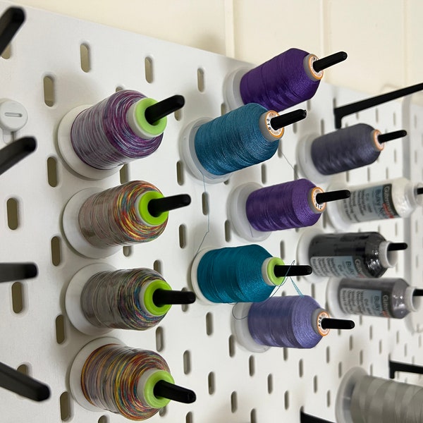 Thread Spool & Cone Holder for Skadis Pegboard