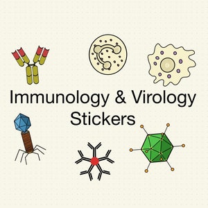 ArtsByGol&#39;m- Immunology & Virology stickers- precropped PNG&#39;s, Goodnotes file for study