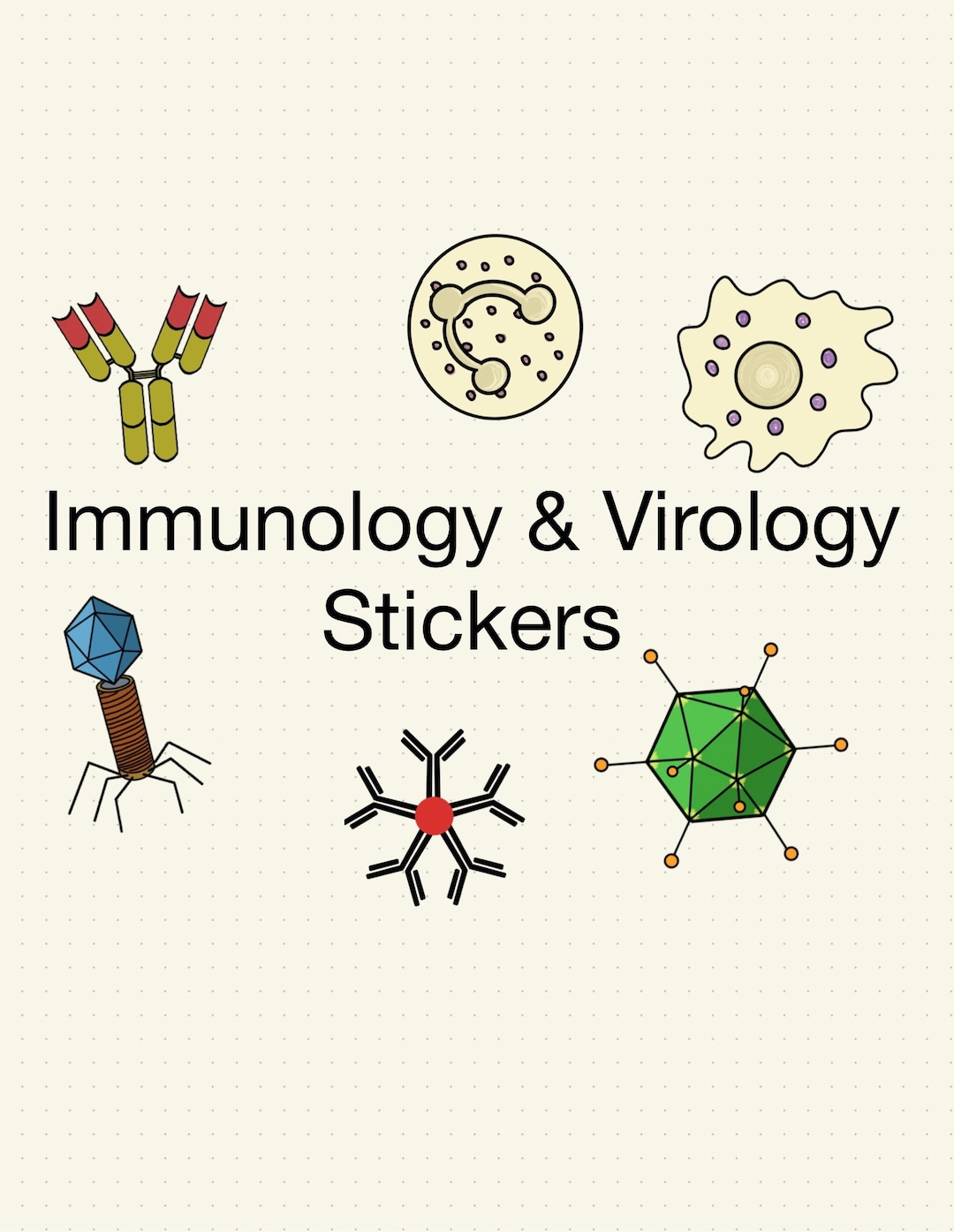 Immmunology Sticker Artsbygol'm- Immunology & Virology Stickers- Precropped Png's ...