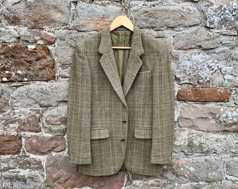DUNN & Co JACKET / Harris Tweed JACKET /  Vintage 2 button old School West of England Harris Tweed Hacking Jacket circa 1970s