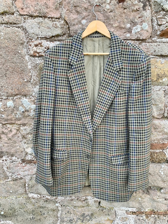 Vintage ODERMARK Men's Wool and Cashmere Houndstooth Hacking or