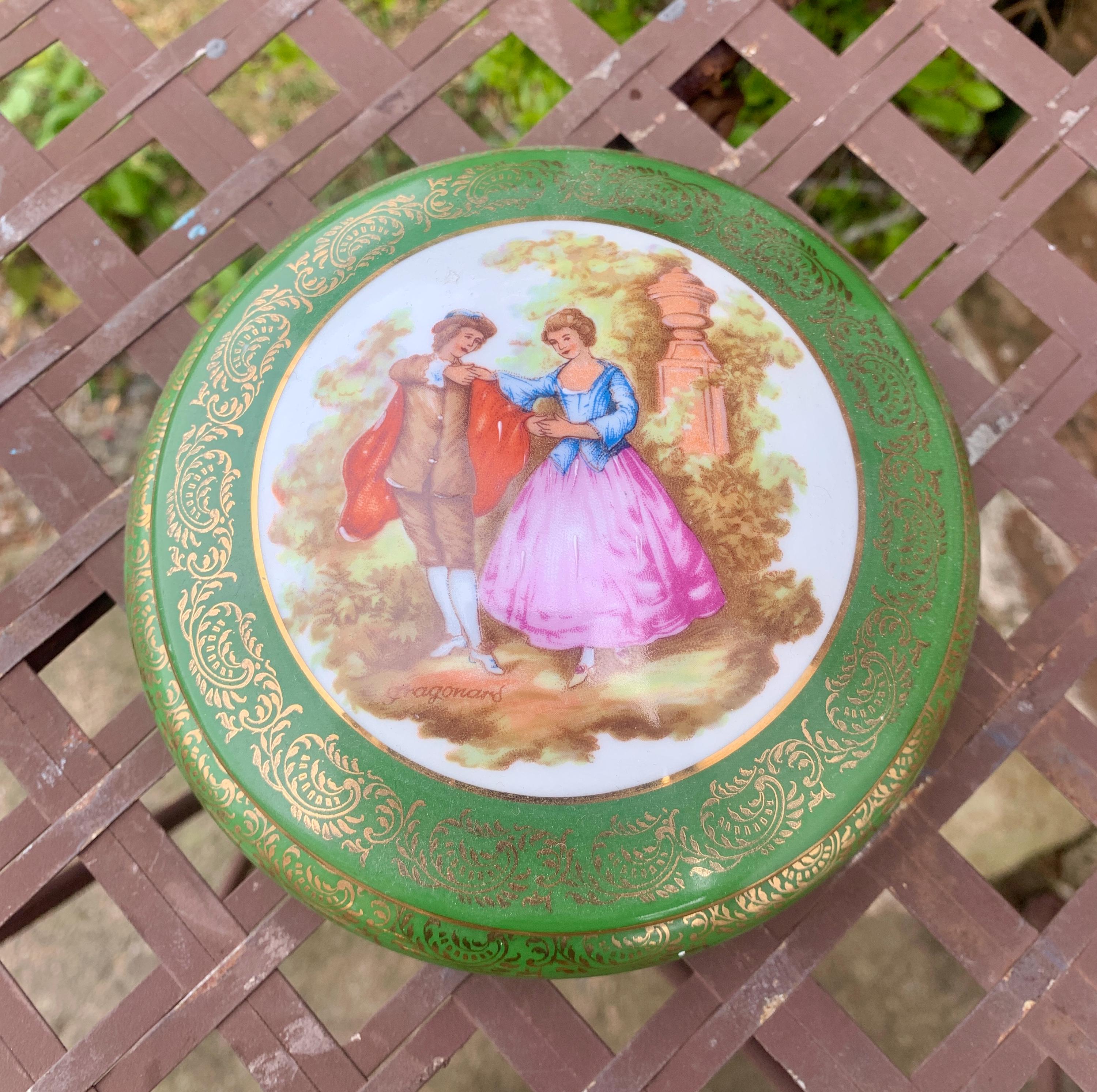 ヴィンテージ リモージュ 小物入れ 陶器製リモージュ ピン皿または蓋