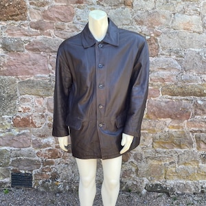 Veste en cuir vintage pour homme / veste en cuir marron pour homme style rétro des années 90