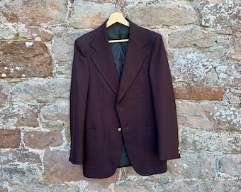 RETRO 1970&#39;s BLAZER or Smart Gents Jacket - Single Breasted in Brown