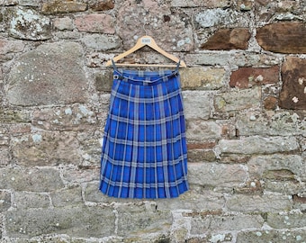 TARTAN ROK - traditionele klassieke vintage dames geplooide Schotse landelijke rok of geruite kilt - Britse maat 14