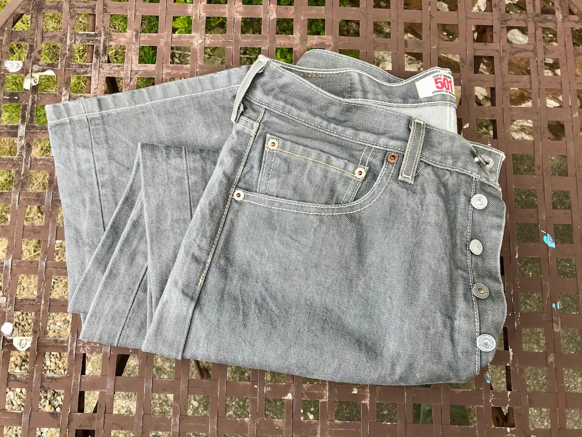 LEVIS DENIM JEANS - Vintage Grey Levis  Denim Jeans W33 L24, foto 4 di 5