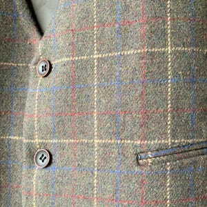 Vintage / Classic Tweed Check Waistcoat or Vest with two uncut pockets