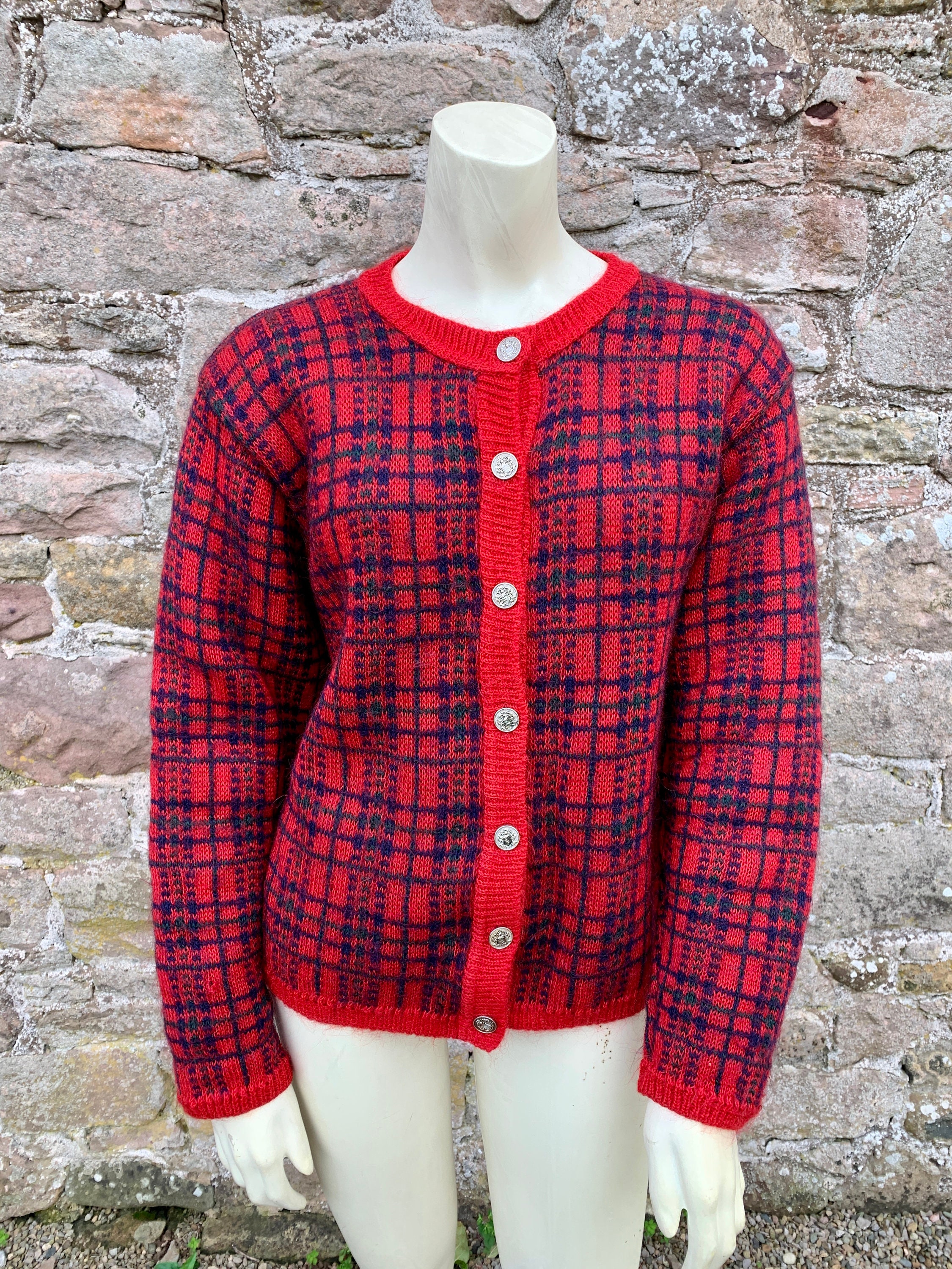 LADIES CARDIGAN JACKET / Retro Classic Mohair Mix Warm and Cosy Ladies ...