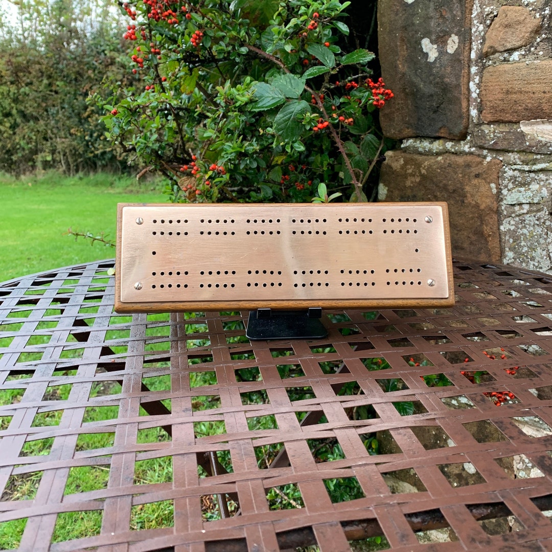CRIBBAGE BOARD Vintage High Quality Heavy Solid Oak and Etsy