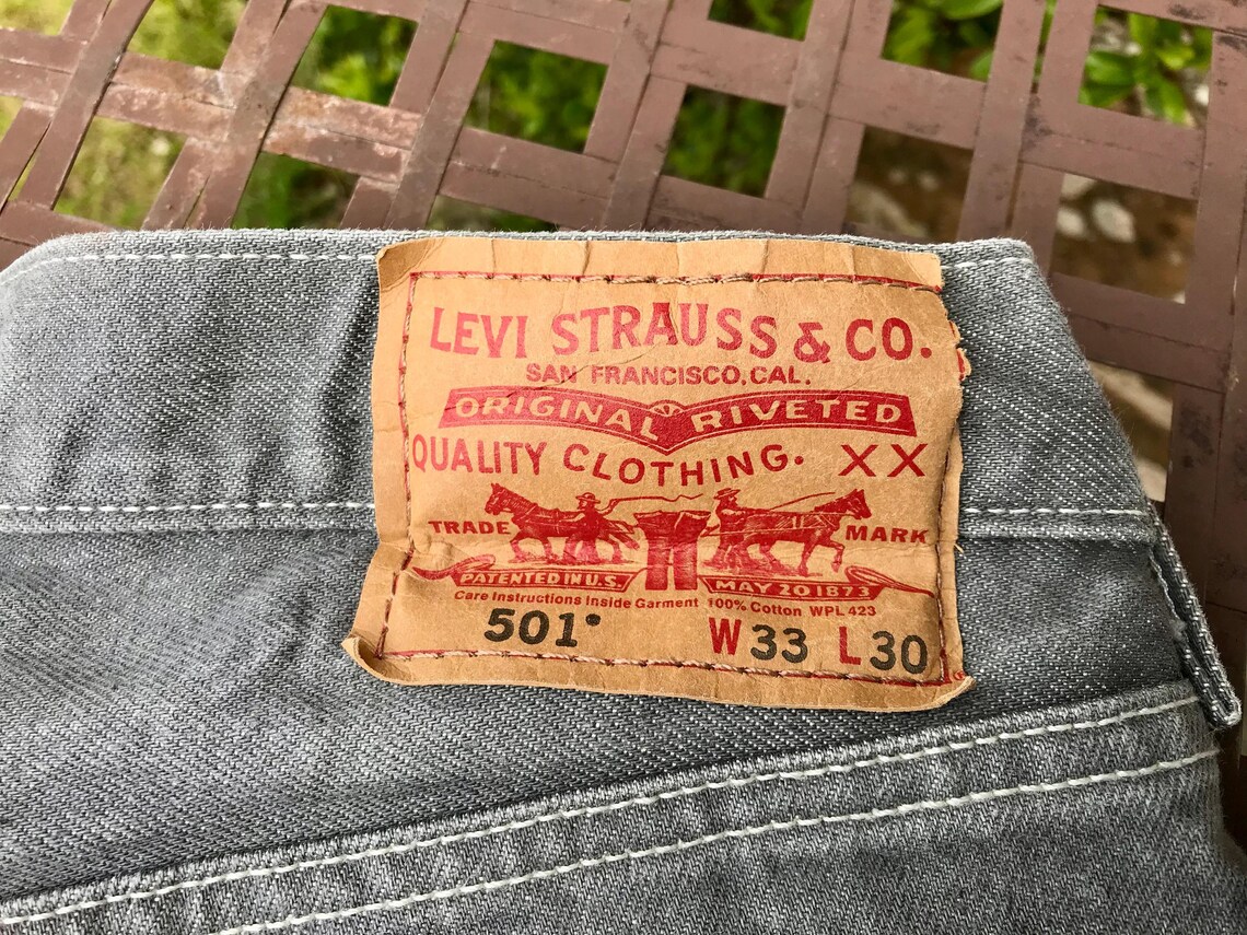 LEVIS DENIM JEANS - Vintage Grey Levis  Denim Jeans W33 L24, foto 3 di 5