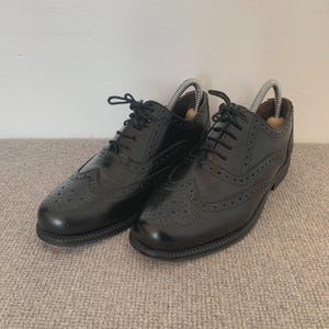 CLIFFORD JAMES SHOES - Vintage Men&#39;s Black Leather English Dress Oxford Brogues