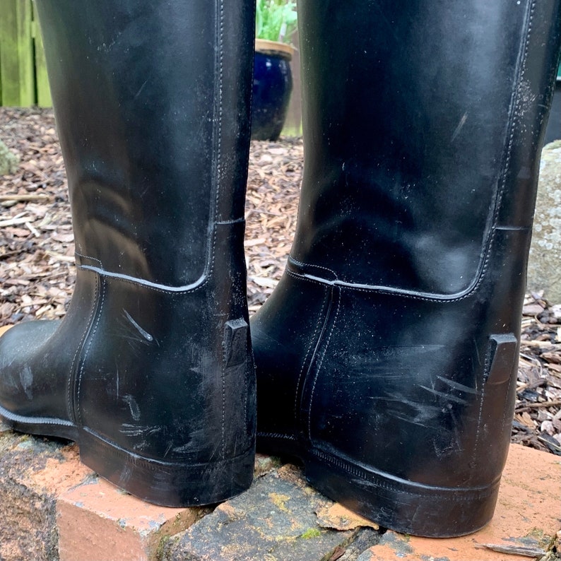 Stylo Black Quality Horse Riding Boots in Black Rubber With - Etsy