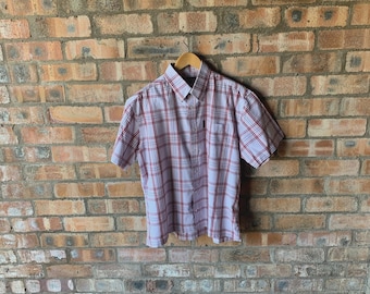 SHORT SLEEVED SHIRT / Ben Sherman Retro 90's style short sleeve button down Collar Summer Shirt