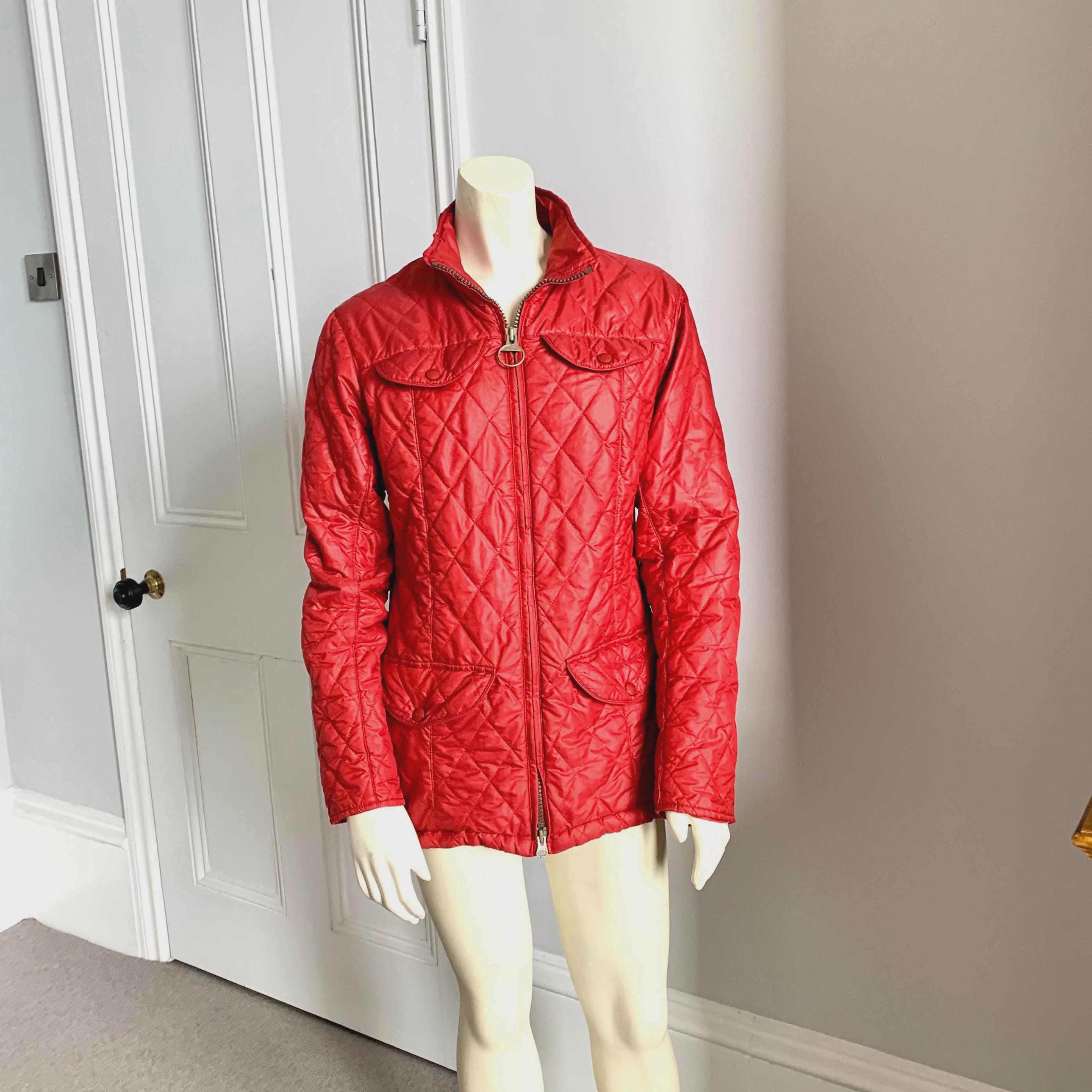 Barbour, Ladies BARBOUR Jacket / Vintage Barbour lightweight quilted Jacket in Red UK 12